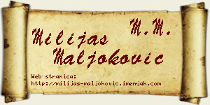 Milijas Maljoković vizit kartica